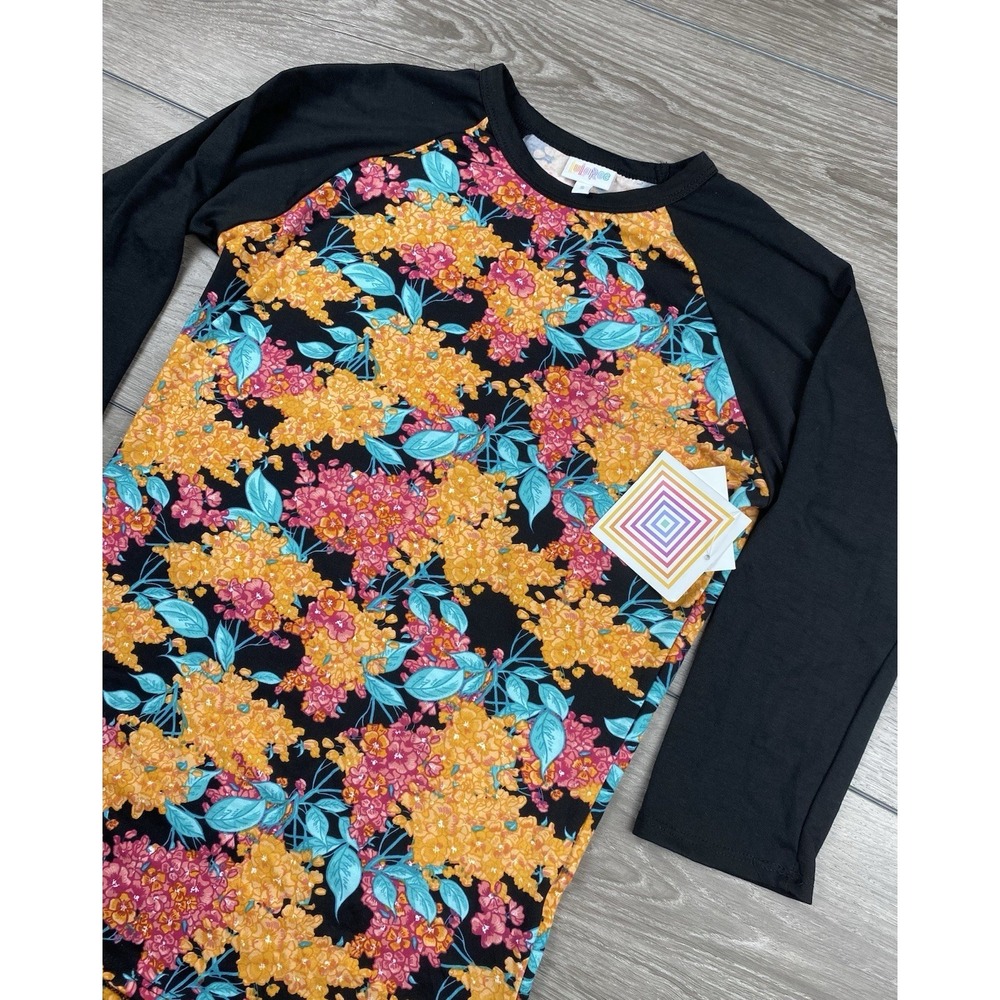 Lularoe Women's Randy Floral 3/4 Sleeves Tunic‎ Top Multicolor Size Small New